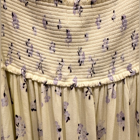 Artizia Sun-deh Yellow Purple Floral Puff Sleeve Sun Dress Womens Size XL NWOT - Picture 4 of 9